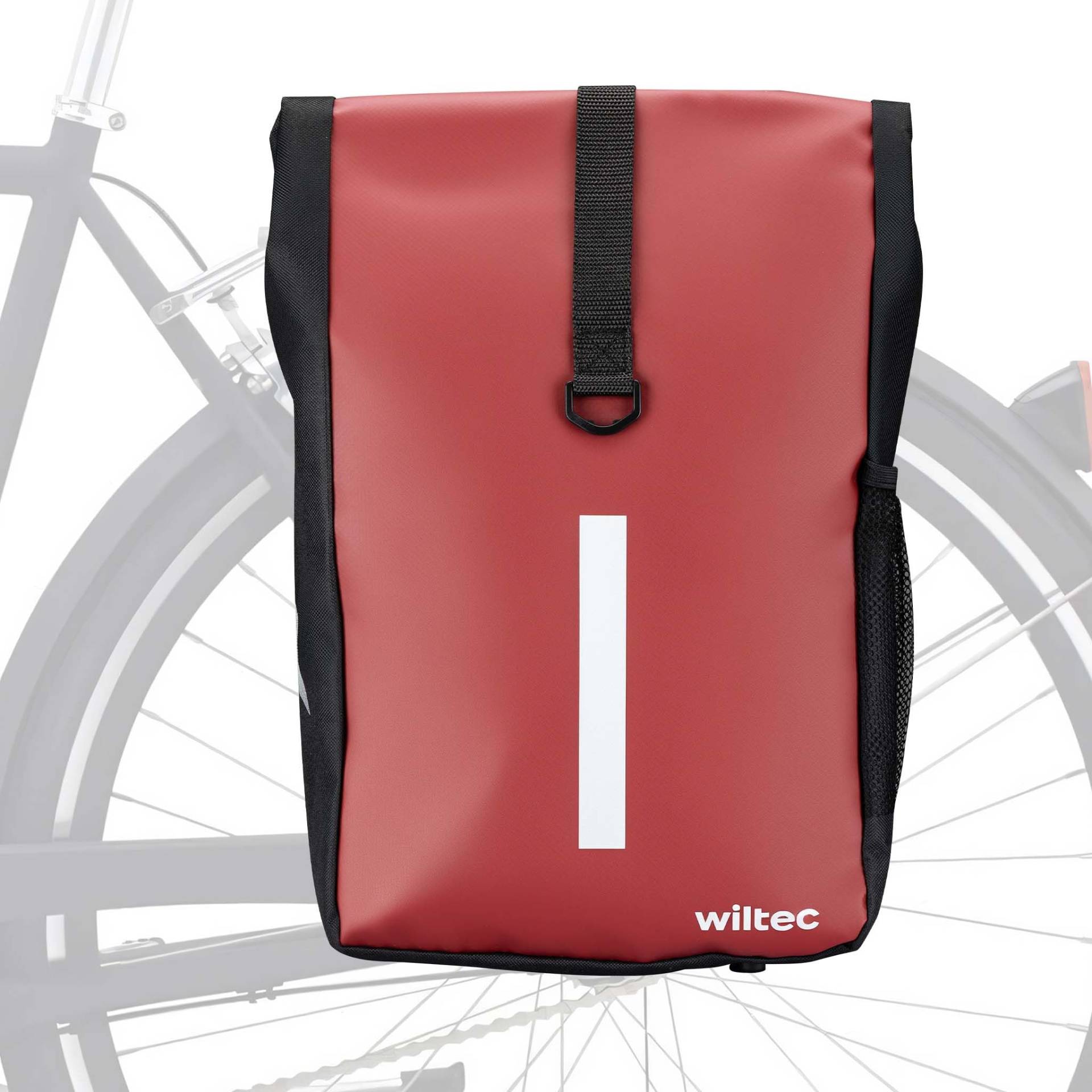 Wiltec Gepäckträgertasche rot, Fahrradtasche Gepäckträger 16 l Stauraum, Gepäcktasche mit Tragegurt, wasserresistente Fahrrad Tasche von Wiltec