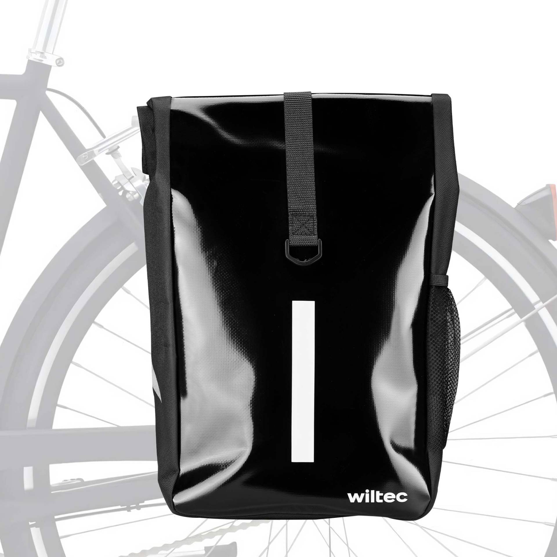 Wiltec Gepäckträgertasche schwarz, Fahrradtasche Gepäckträger 16 l Stauraum, Gepäcktasche mit Tragegurt, wasserresistente Fahrrad Tasche von Wiltec