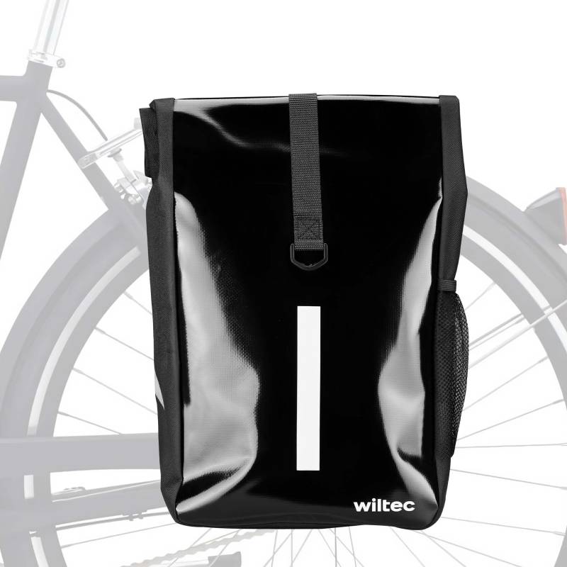 Wiltec Gepäckträgertasche schwarz, Fahrradtasche Gepäckträger 16 l Stauraum, Gepäcktasche mit Tragegurt, wasserresistente Fahrrad Tasche von Wiltec