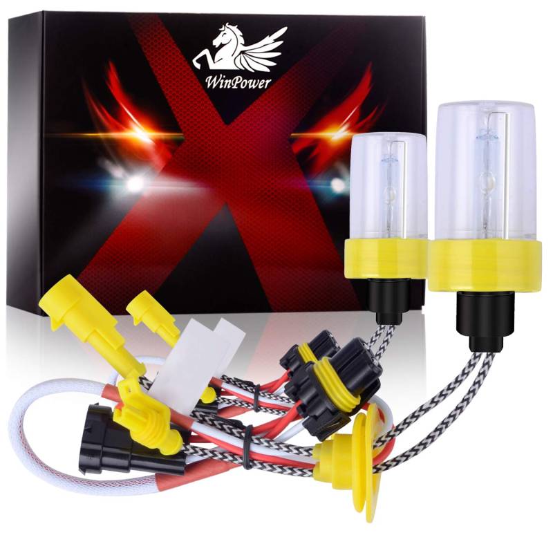 WinPower H11 / H8 / H9 Xenon-Birnen 55W HID-Lichtlampe Autoscheinwerfer Ersatzlampe 6000K Reinweiß, 2 Stück von WinPower