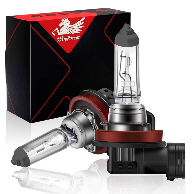 WinPower H11 55W Scheinwerfer Halogenlampen 3000K Gelb Super Bright 12V Auto Nebelscheinwerfer Lampen, 2 Stück von WinPower