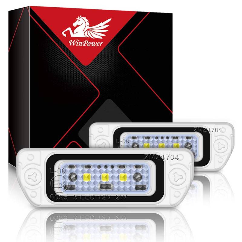 WinPower LED-Kennzeichenleuchte 3 SMD-Kennzeichenleuchte LED 6000K Xenonweiß mit Canbus Fehlerfrei Kompatibel mit Mercedes-Benz ML GL R Klasse W164 W251,2 Stück von WinPower