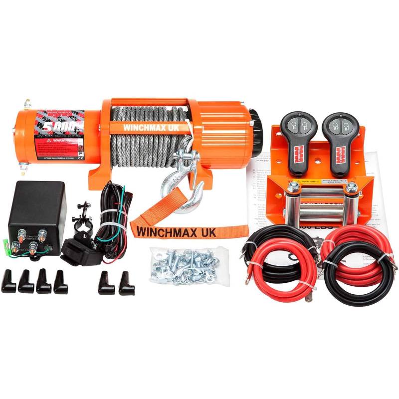 WINCHMAX 2268 kg Original Orange 12 V Seilwinde 15 m x 5 mm Stahlseil 1/4 Zoll Haken von Winchmax