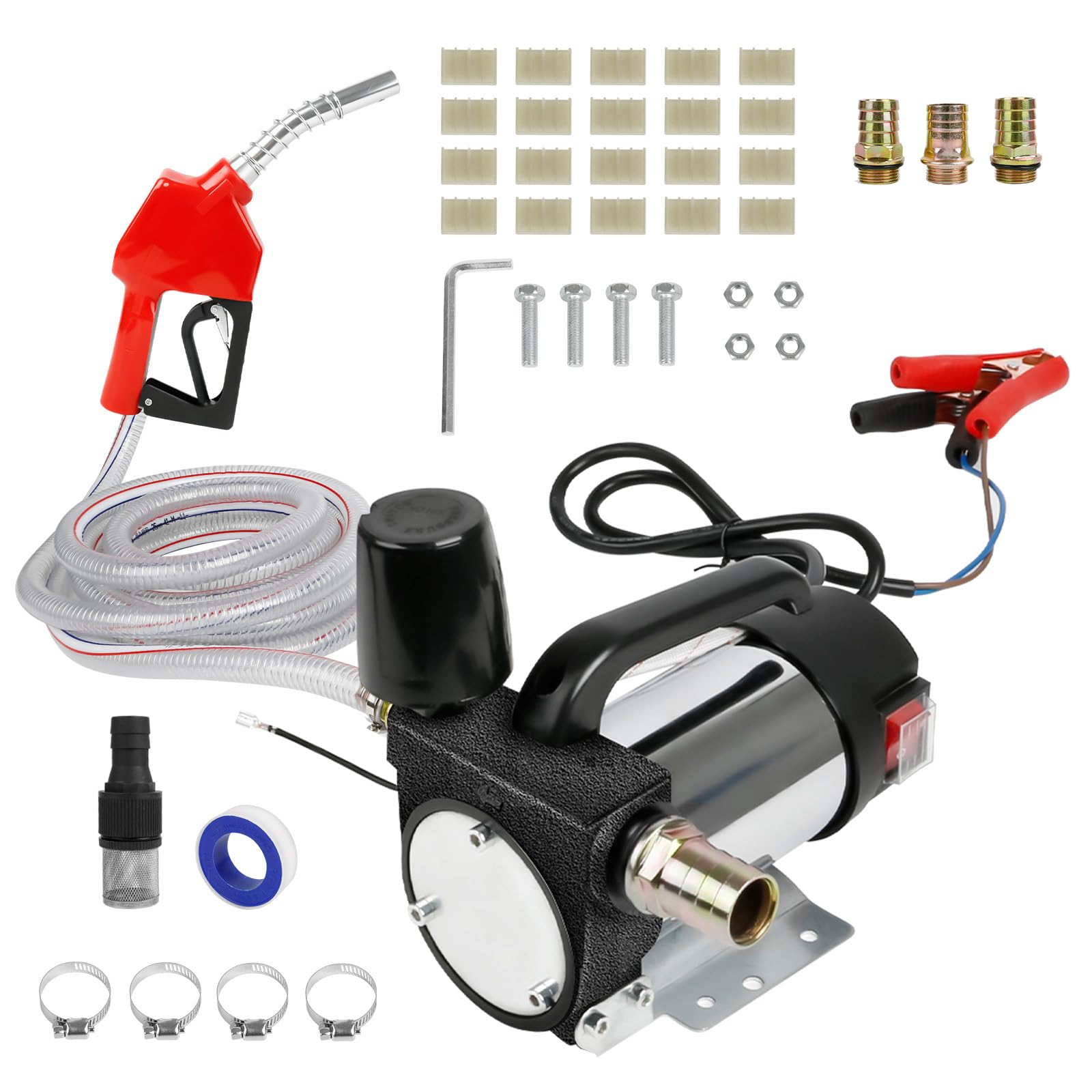 WingFly Dieselpumpe Heizölpumpe Selbstansaugend 230V, 990W, 40l/min Dieselförderung, Elektrische Dieselpumpe mit Filter, Automatische Zapfpistole, und 6m Schläuchen, Diesel-Filter von WingFly