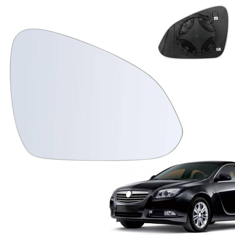 Spiegelglas Spiegel Glas Rechts Side Assist Kompatibel mit Insignia A 2008-2017, Beheizbar Außenspiegel Asphärisch von WingFly