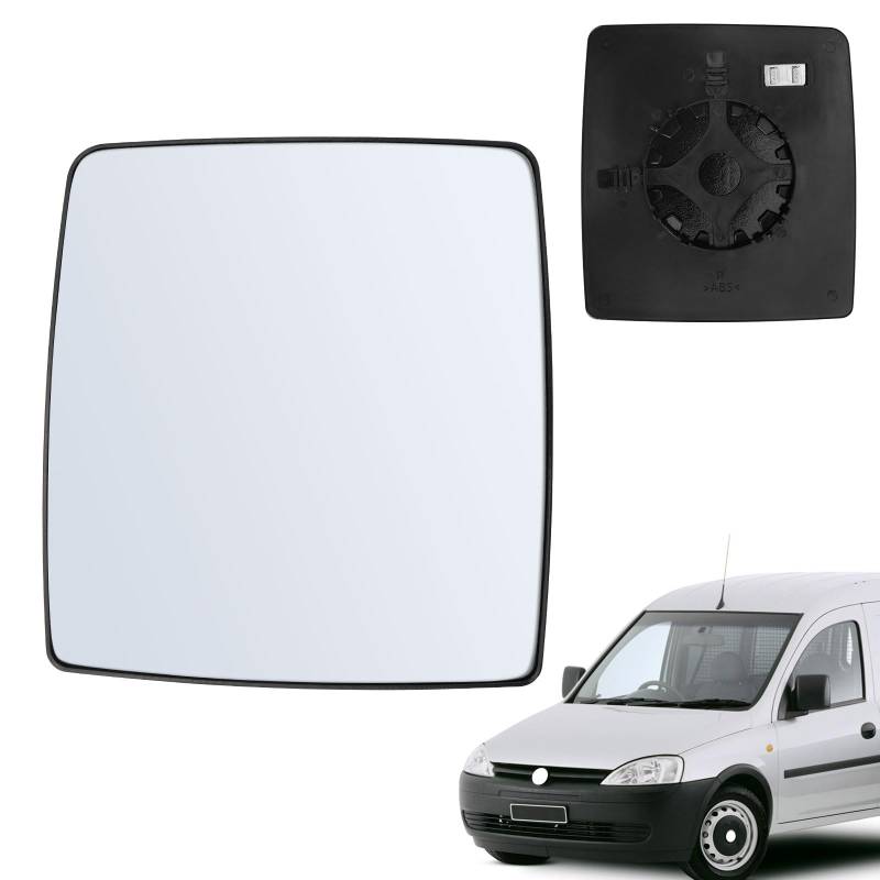 Spiegelglas Spiegel Glas Rechts Side Assist Kompatibel mit Opel Combo C 2002-2012, Beheizbar Außenspiegel Asphärisch von WingFly