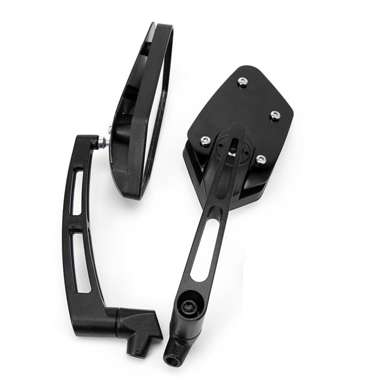 Für 8mm 10mm Für Roller Für E-Bike Rückspiegel Motorrad Drehbare HD Vision Seite Spiegel Rückspiegel(Black) von WingOt