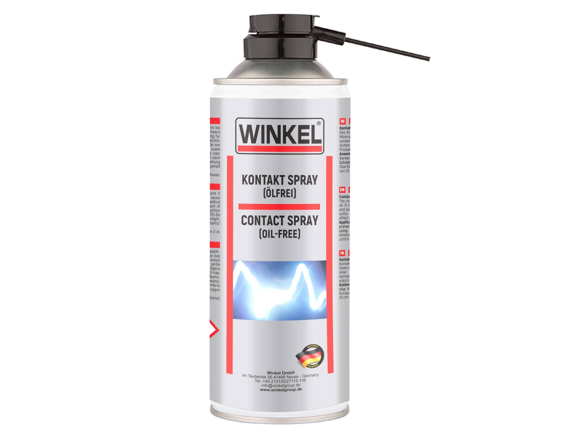 WINKEL Kontakt-Spray 400 ml Pflege & Schutz elektronischer Kontakte transparent für Elektronik, Elektronikreiniger Platinenreiniger Reinigungsspray Kontaktspray Elektro-Reiniger Elektronik-Reiniger von Winkel