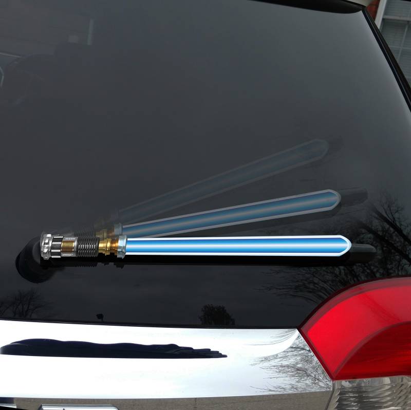 Baagialdic wipesabers Reflektierende Saber wipertags für hinten Scheibenwischer (3 Farben) (Skyforce blau) von WiperTags