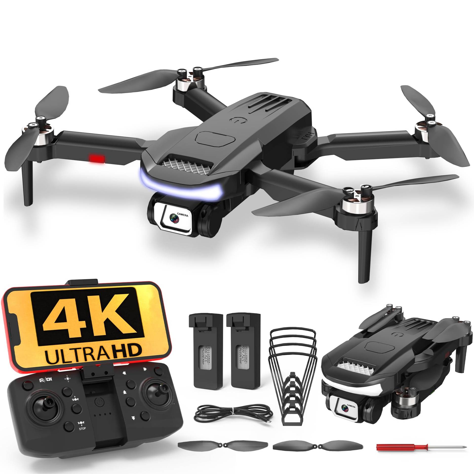 Wipkviey B15 Drohne mit Kamera 1080p, FPV Faltbare Drohnen mit Brushless Motor, RC-Quadcopter für Anfänger Erwachsene, Wegpunktflug, 3D-Flip, 2 Akku, 36 Min. Flug, unter 249g, Geschenk für Xmas von Wipkviey