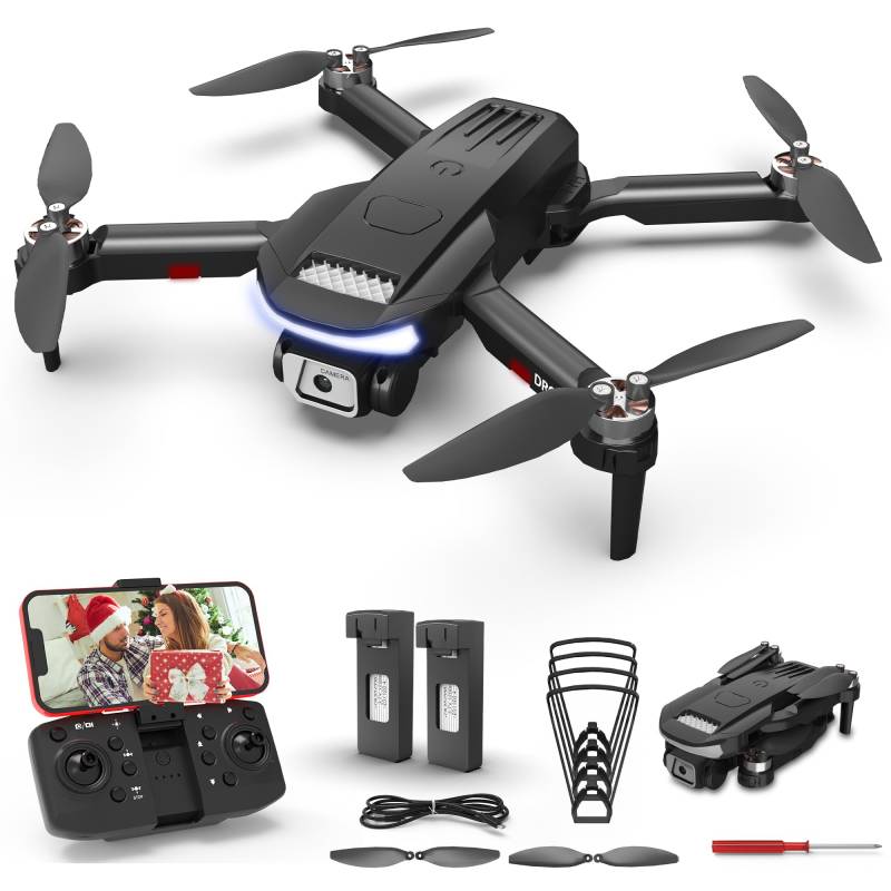 Wipkviey B15 Drohne mit Kamera 4k, FPV Faltbare Drohnen mit Brushless Motor, RC-Quadcopter für Anfänger Erwachsene, Wegpunktflug, 3D-Flip, 2 Akku, 36 Min. Flug, unter 249g, Geschenk für Xmas von Wipkviey