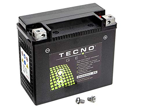 Premium TECNO-GEL Motorrad-Batterie für VTB-6 V-TWIN = East Penn 66010-82B für HARLEY DAVIDSON FLH-80 1340 Elektra Glide 1979-1982, 12V Gel-Batterie HD20HL-BS 20 Ah, 176x87x153 mm von Wirth-Federn