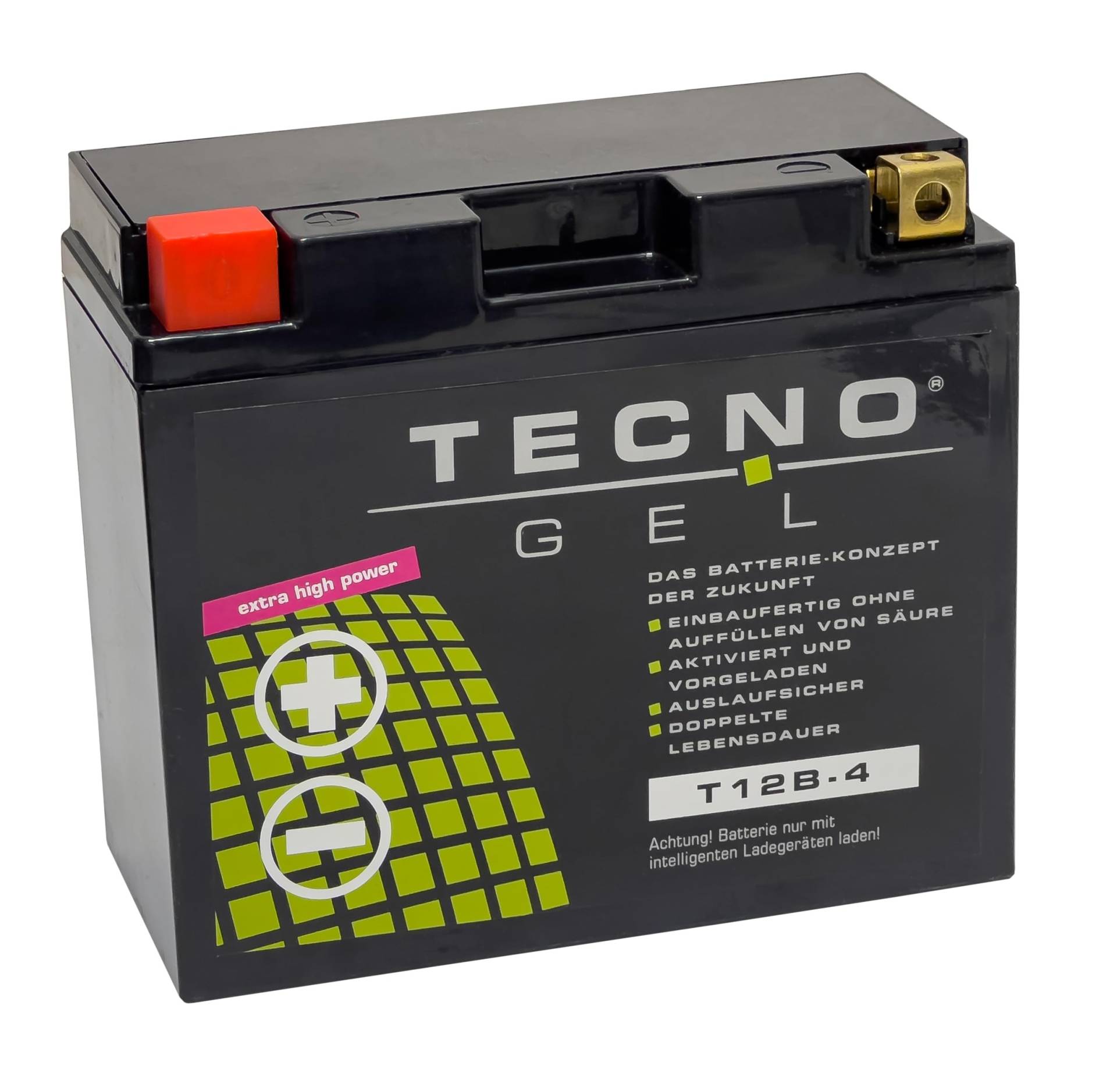 TECNO-GEL BATTERIE für YT12B-4 = YT12B-BS (DIN 51290) für APRILIA, BENELLI, BIMOTA, CAGIVA, DUCATI, Diavel 1200, GT 1000, Hypermotard, Hyperstrada 821/939, Monster, MTS, DS1000, Scrambler u.a. von Wirth-Federn