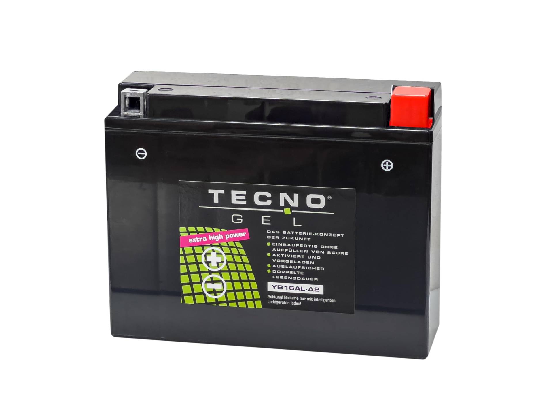 TECNO-GEL Motorrad-Batterie YB16AL-A2 für DUCATI 748 alle 1995-2000, 12V Gel-Batterie 16Ah, 205x70x162 mm von Wirth-Federn