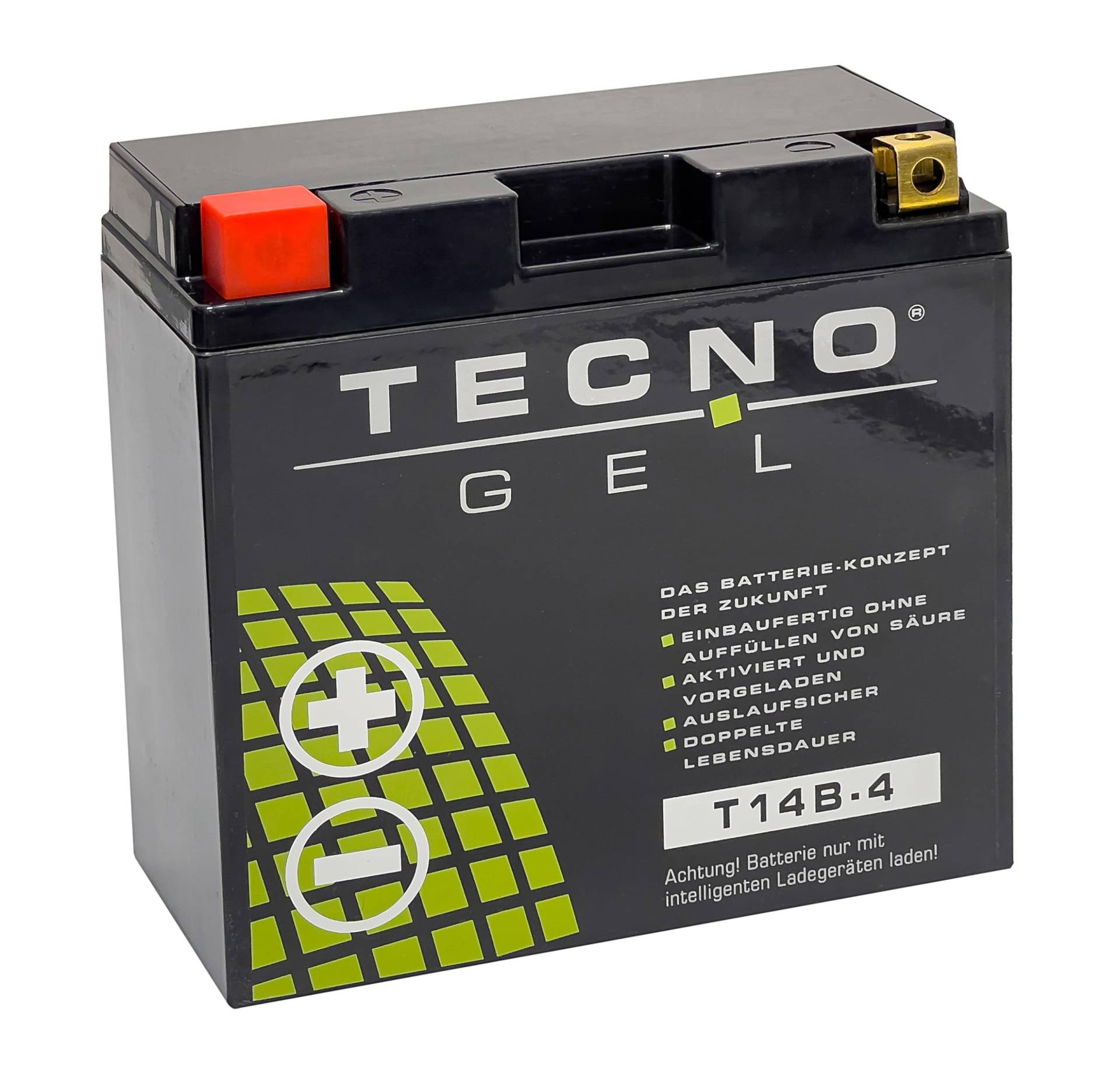 TECNO-GEL QUALITÄTS MOTORRAD BATTERIE für YT14B-4 / YT14B-BS f. BUELL XB12 LIGHTNING SS/SCG XB12SS/SCG von Wirth-Federn