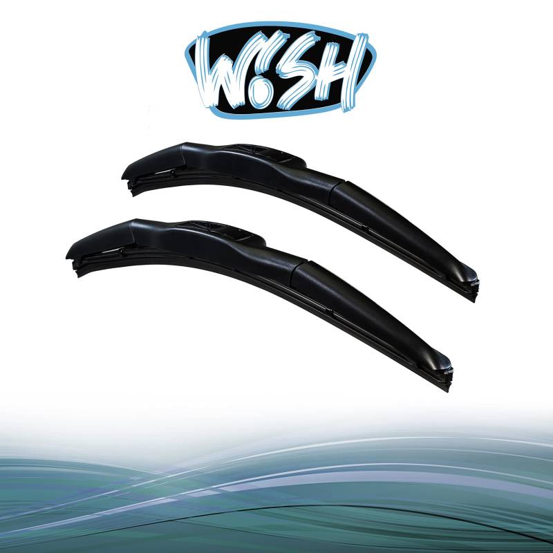 Wish® Hybrid Symbio Satz Front Scheibenwischer Länge: 26" 650mm / 14" 350mm Wischblätter Vorne Flachbalkenwischer HS26.14 von Wish