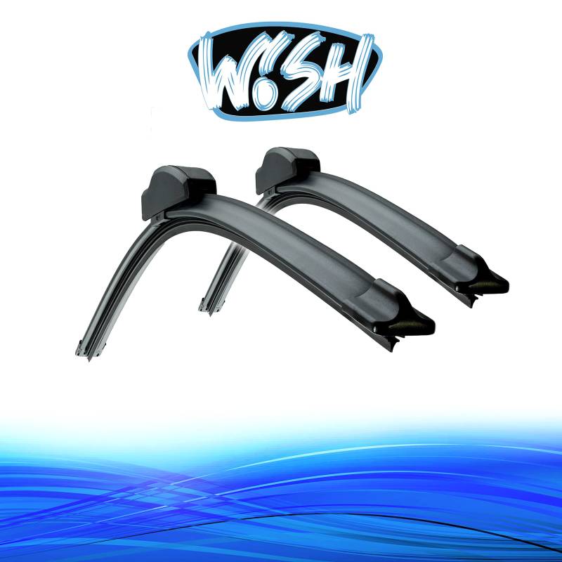 Wish® Excellence Premium Satz Front Scheibenwischer Länge: 22" 550mm / 22" 550mm Wischblätter Vorne Flachbalkenwischer EP22.22 von Wish