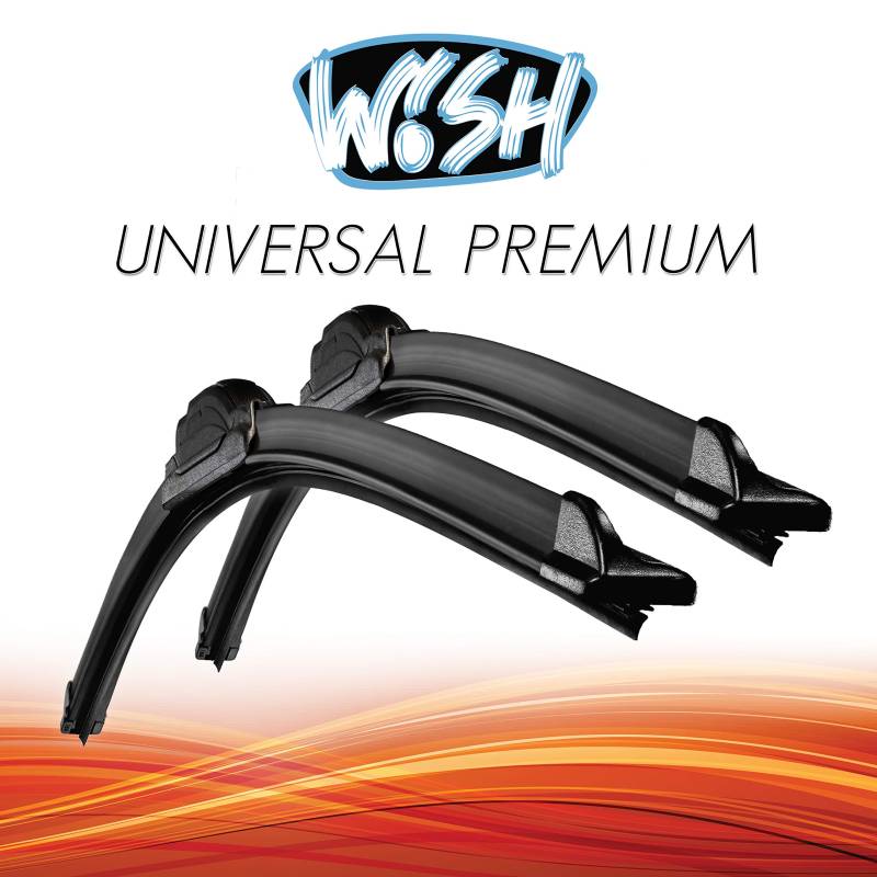 Wish® Universal Premium Satz Front Scheibenwischer Länge: 24" 600mm / 16" 400mm Wischblätter Vorne Flachbalkenwischer UP24.16.B5 von Wish