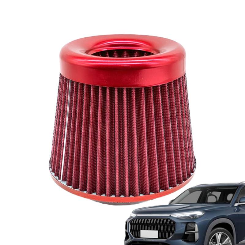 Auto-Luftfilter – Kegel-Ersatz-Trockenluftfilter, Hochleistungs-Fahrzeug-Lufteinlassfilter, 76 mm hoher Durchfluss, Kaltlufteinlass zieht mehr Luft ein von Wisylizv