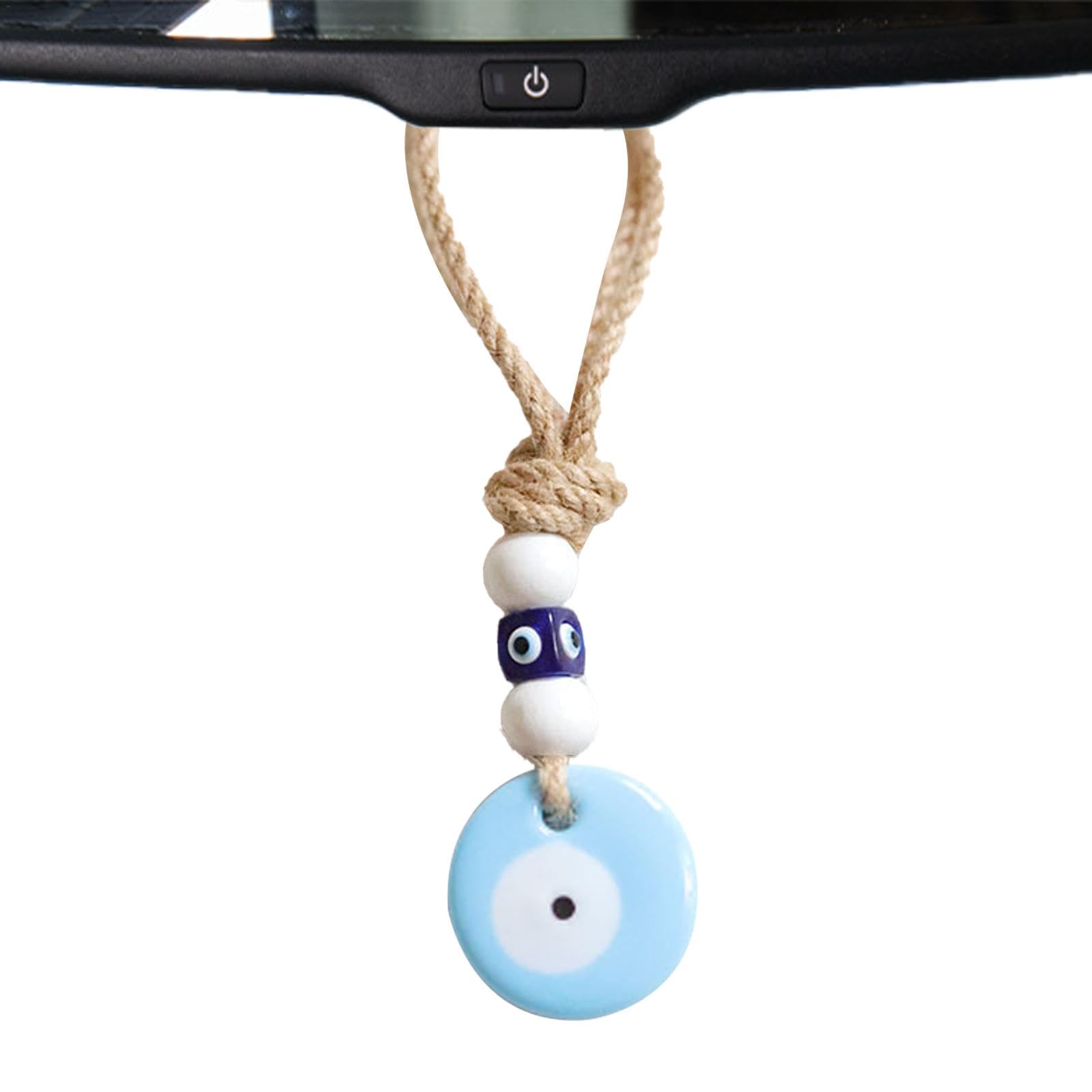 Evil Eye Auto-Rückansicht-Anhänger, blaues Evil Eye-Wanddekor,Evil Eye Charm Autodekoration | Rückansicht-Auto-Ornament mit bösem Blick, blauer böser Blick-Glasanhänger für Auto, Rückansicht, Fenster, von Wisylizv