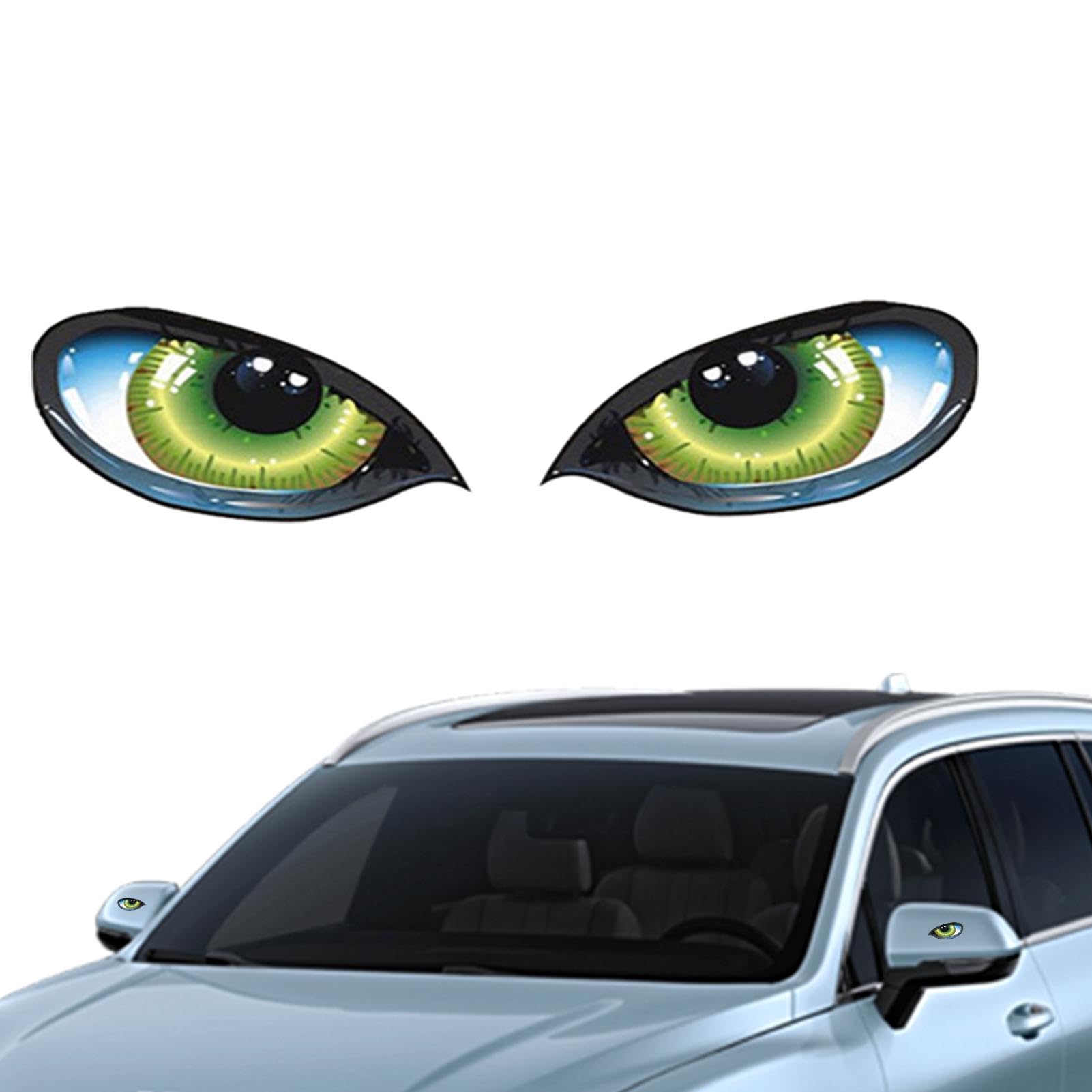 Wisylizv Reflektierende Augenaufkleber fürs Auto,3D-Auto-Starke reflektierende Augen, wasserfest, lustig, Aufkleber | Lustige Autoaufkleber, langlebige Autoaufkleber für Auto, Fenster, Wand von Wisylizv