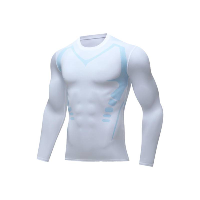 WitmAn Körperformende Sportbekleidung für Herren, körperformende Kleidung mit Ioneneffekt, langärmelige körperformende Sportbekleidung (1PCS-A,3XL) von WitmAn