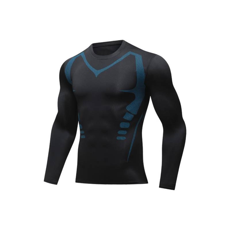 WitmAn Körperformende Sportbekleidung für Herren, körperformende Kleidung mit Ioneneffekt, langärmelige körperformende Sportbekleidung (1PCS-B,3XL) von WitmAn