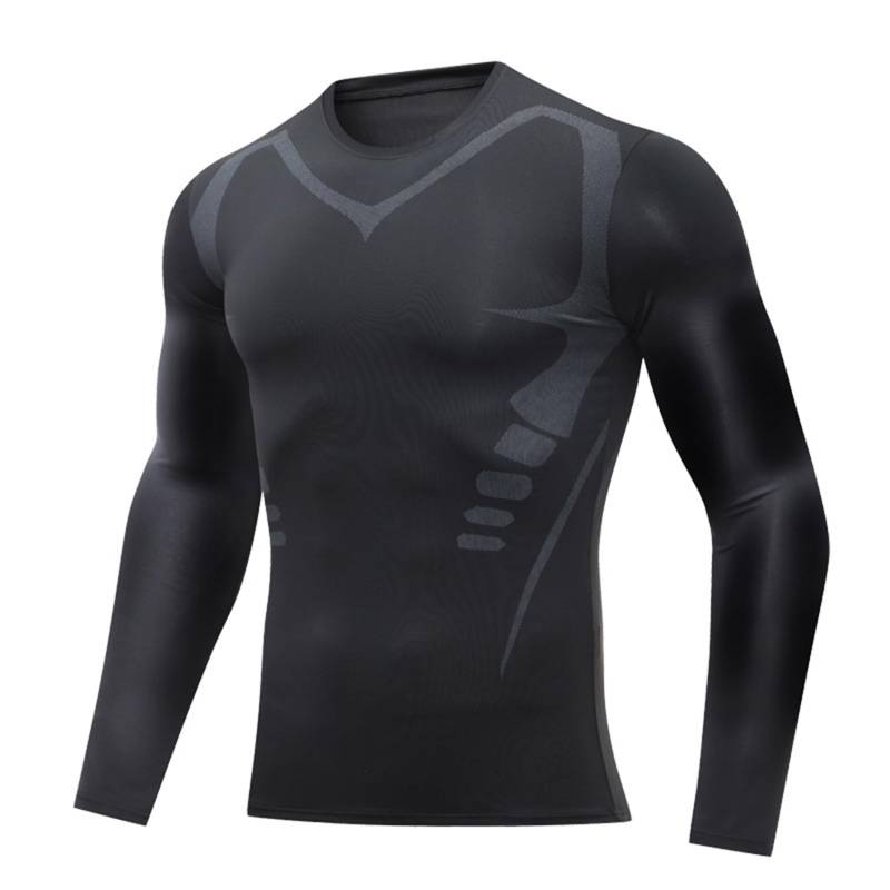 WitmAn Körperformende Sportbekleidung für Herren, körperformende Kleidung mit Ioneneffekt, langärmelige körperformende Sportbekleidung (1PCS-C,XL) von WitmAn