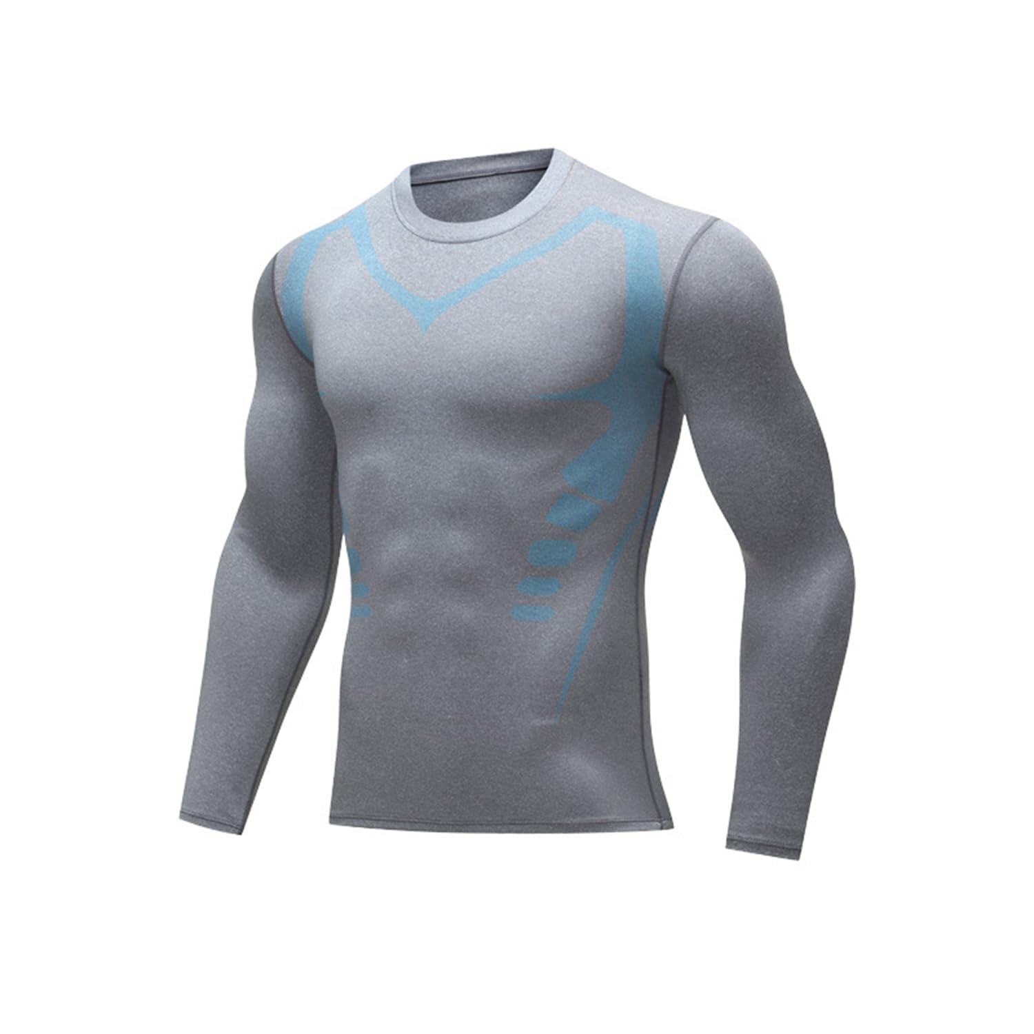 WitmAn Körperformende Sportbekleidung für Herren, körperformende Kleidung mit Ioneneffekt, langärmelige körperformende Sportbekleidung (1PCS-D,3XL) von WitmAn