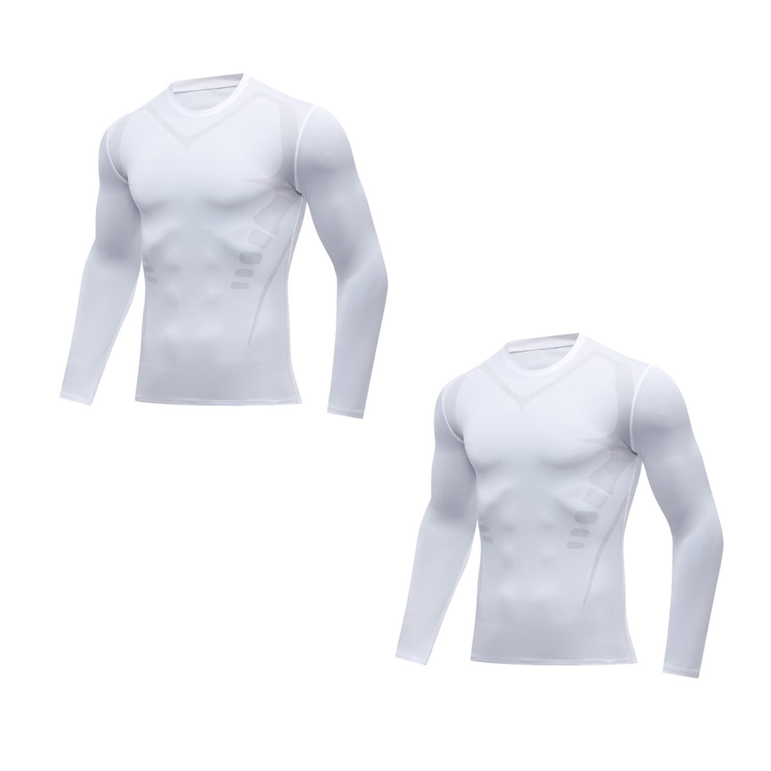 WitmAn Körperformende Sportbekleidung für Herren, körperformende Kleidung mit Ioneneffekt, langärmelige körperformende Sportbekleidung (2PCS-D,XL) von WitmAn