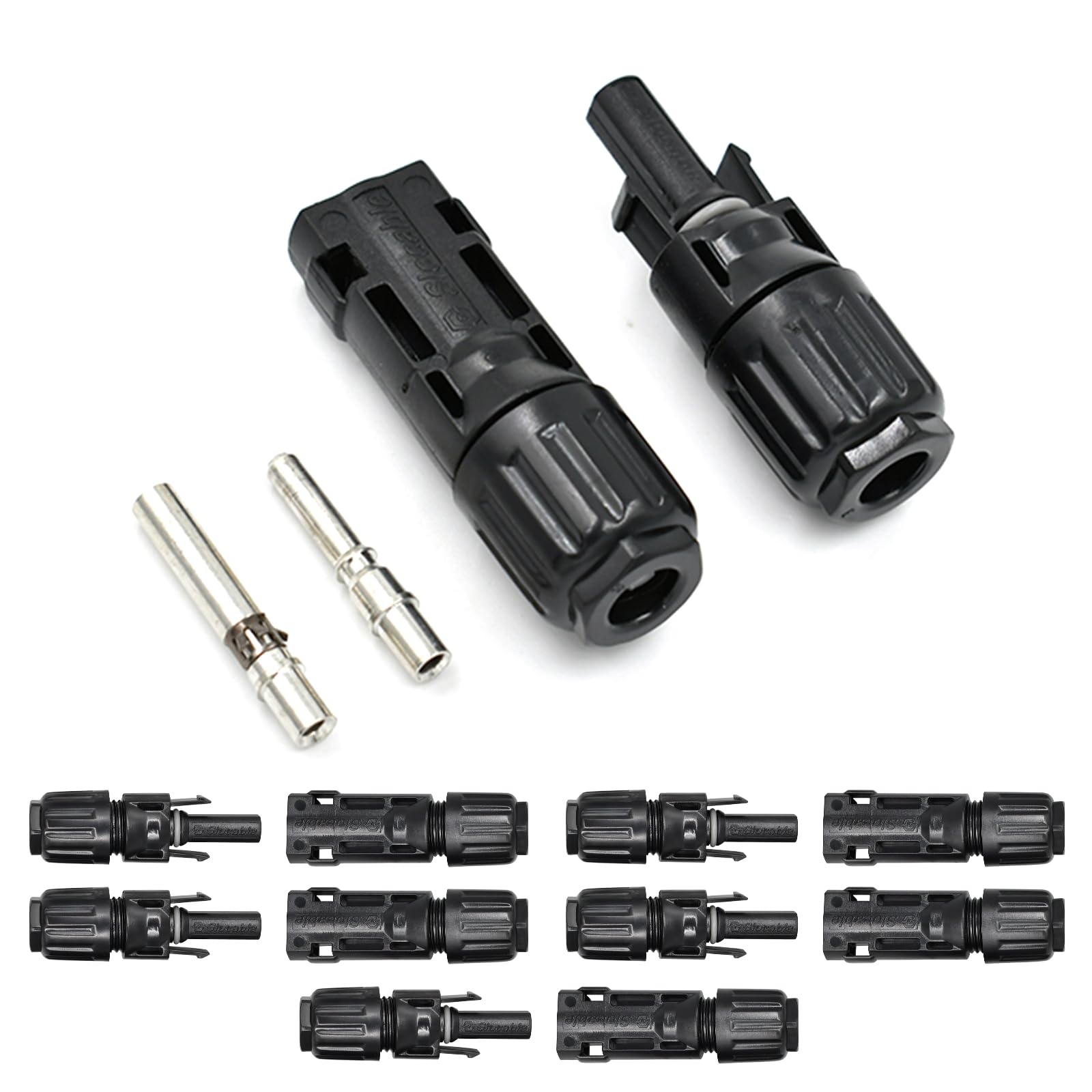 5 Paar Solarstecker(10mm2), IP68 1500V Männlich/Weiblich Solarpanel Stecker, Solar Verbinder, Photovoltaik Steckverbinder für 2.5/4/6/10 mm² Solarpanel PV Kabel von Witproton