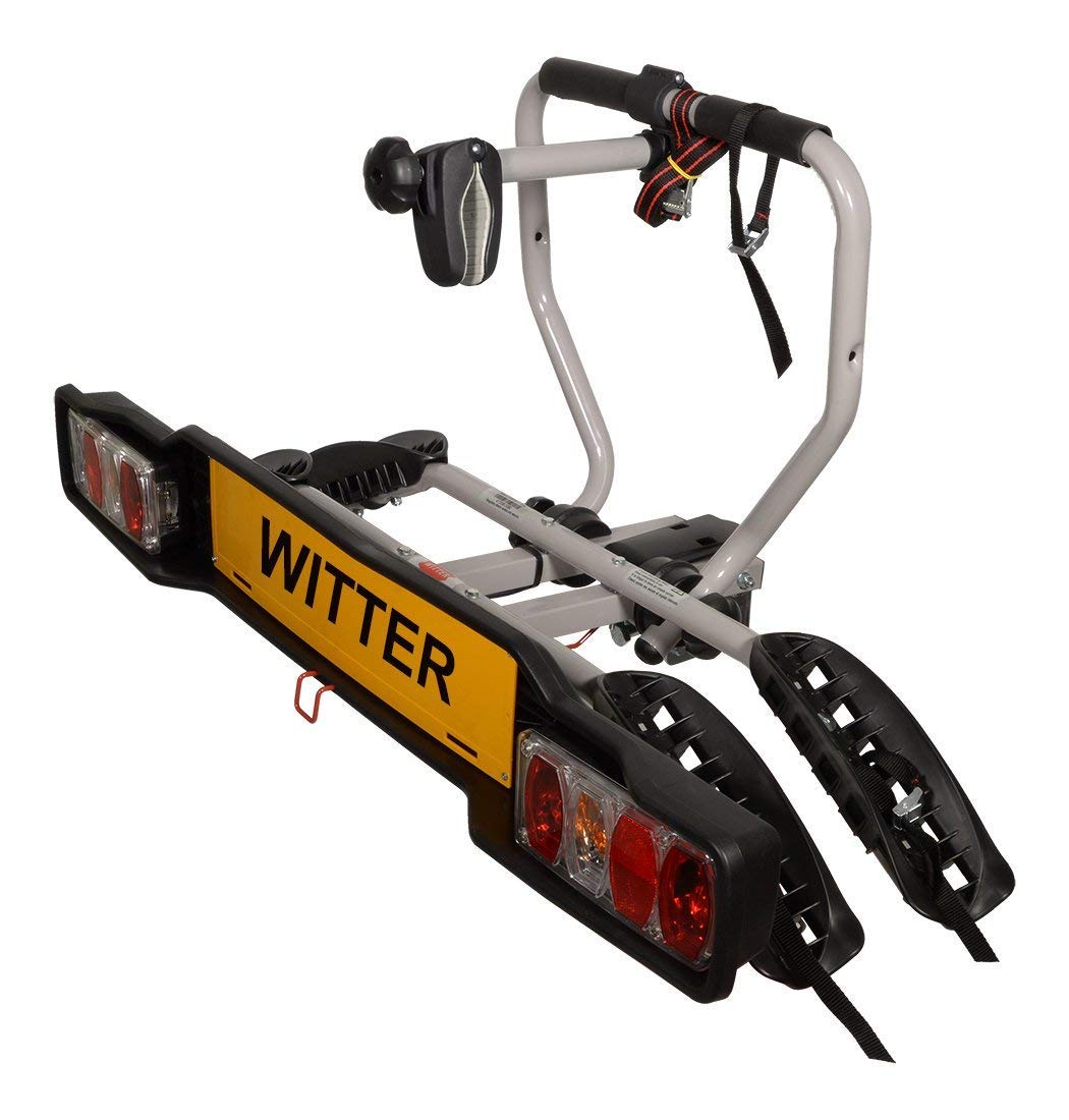Witter ZX202EU Fahrradträger für die Anhängerkupplung | Kupplungsträger für 2 Fahrräder | 34 kg Zuladung | 13-poliger Stecker von Witter Towbars