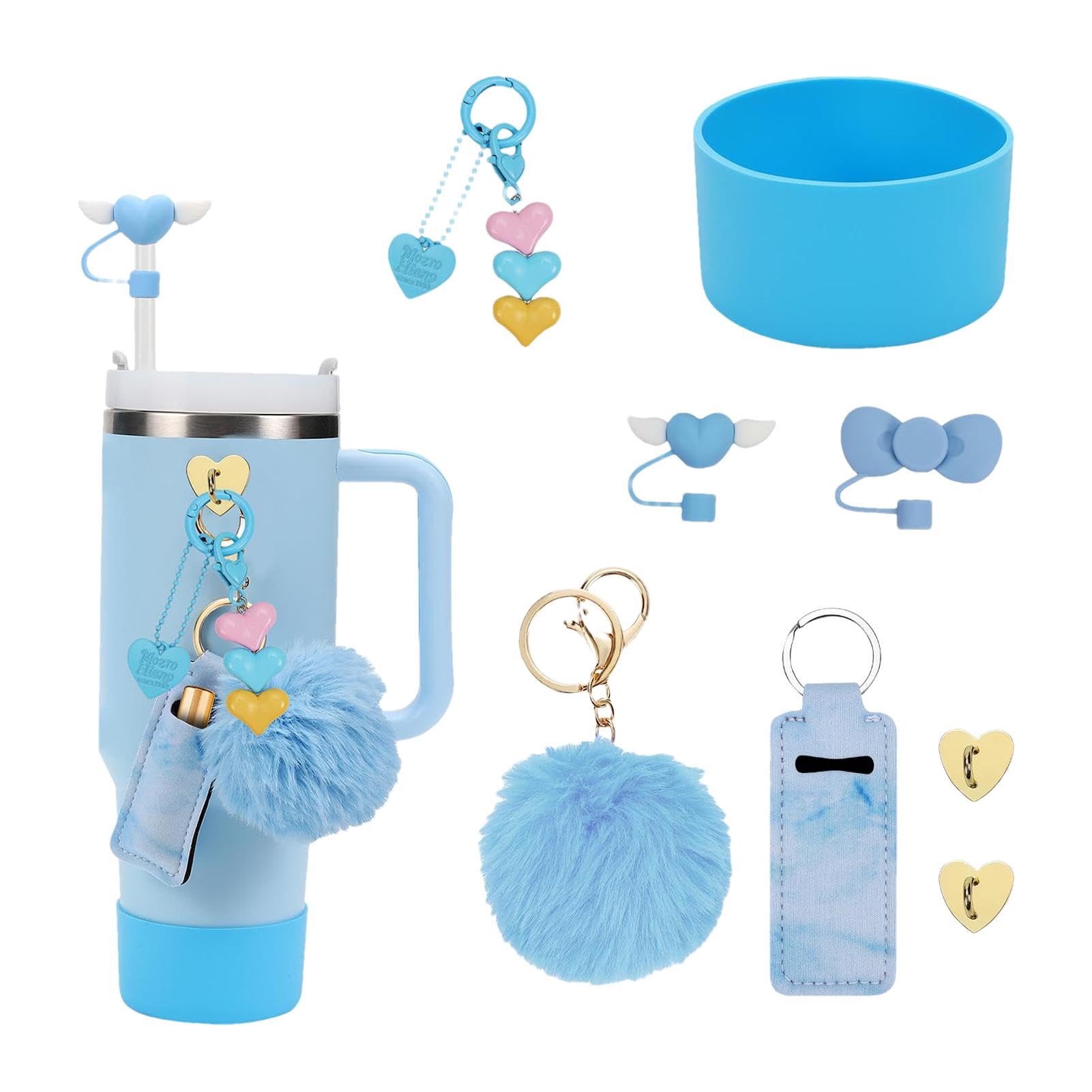 Wasserflaschen-Becher-Zubehör-Set | Schlüsselanhänger-Charm-Set, Tassen-Zubehör-Set, 30-Unzen-Tassen-Dekor, 40-Unzen-Tassen-Charm-Set, Tassen-Zubehör, Wasserflaschen-Charm-Set, Tassen-Dekorationsset, von Wiuejg