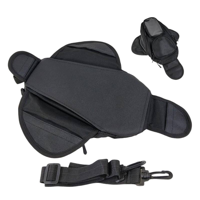 Wiuejg Magnetische Motorrad-Tanktasche, Oxford-Tuch, wasserdichte Aufbewahrungstasche, schwarze verschleißfeste Gepäcktasche, für Sicherheit, Motorradzubehör für Reisen von Wiuejg