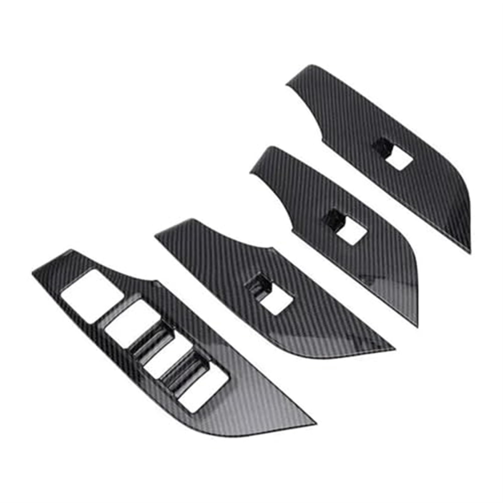 Kfz -Fensterschalter Trim, Wivplex 4-teilige Fensterschalter-Bedienfeldverkleidung, for Toyota, for RAV4, Rahmen-Dekor im Carbonfaser-Stil, Ersatz 2019 2020 2021, linke Auto-Styling-Fenstersteuerungsv von Wivplex