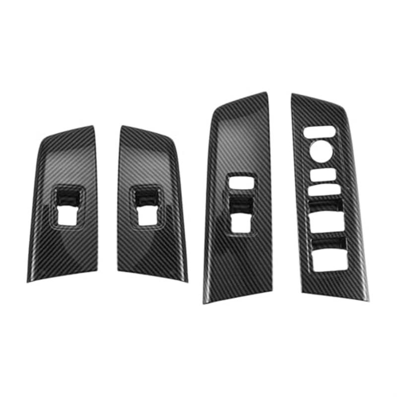 Kfz -Fensterschalter Trim, Wivplex Fensterglas-Lift-Tastenverkleidung for CRV CR-V 2022 2023, Auto-Carbonfaser-Schalter, Türarmlehnenverkleidung, Aufkleber, Fenstersteuerungsverkleidung von Wivplex