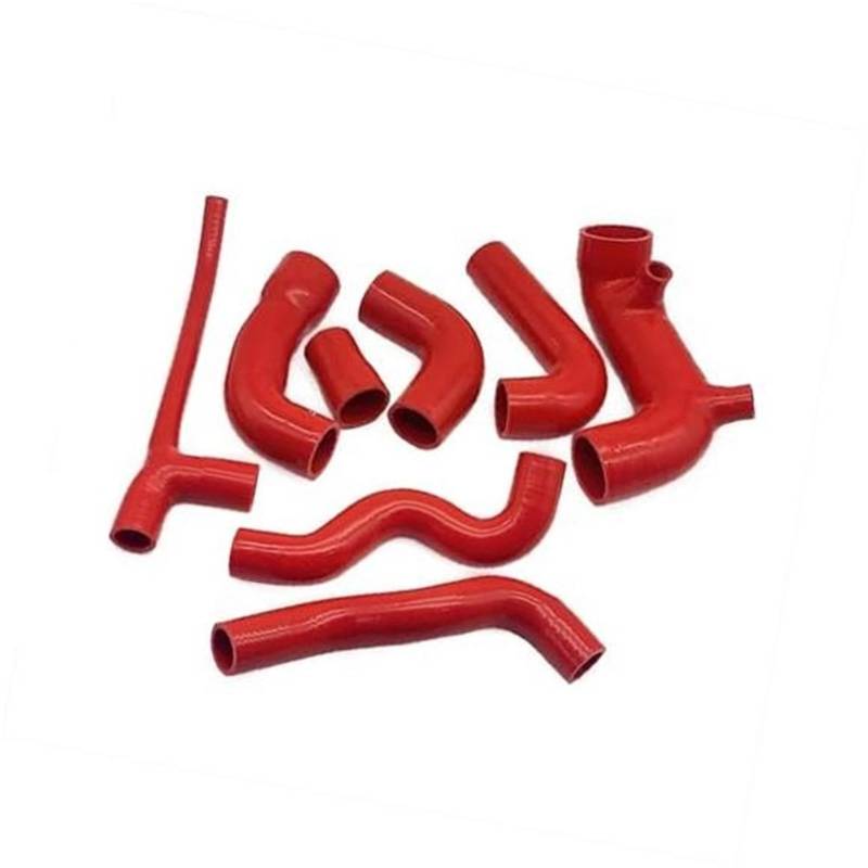 Motorluftansaugrohr, Wivplex Lufteinlass-Lufteinlass-Silikonschlauch, for Fiat, for Uno Turbo 1.4 MK2 1989–2005, Turbo-zu-AirBox-Ansaugrohr-Schlauchteile(BLACK Total Kit Red) von Wivplex