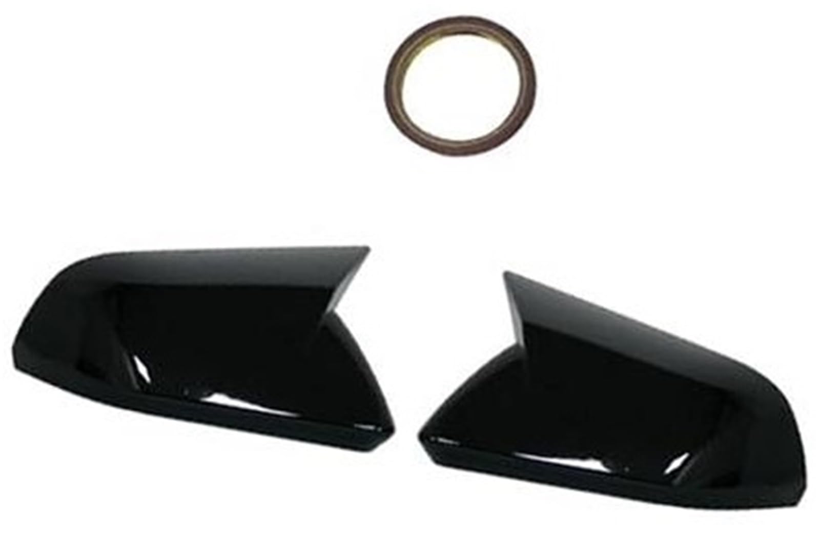 Spiegelverkleidungsabdeckung, Wivplex 1 Paar glänzend schwarze Carbon-Faser-Farbe Rückspiegel-Abdeckkappen, for Ford, for Mustang, 2015–2022 Auto-Außenzubehör(BLACK No lights Black) von Wivplex