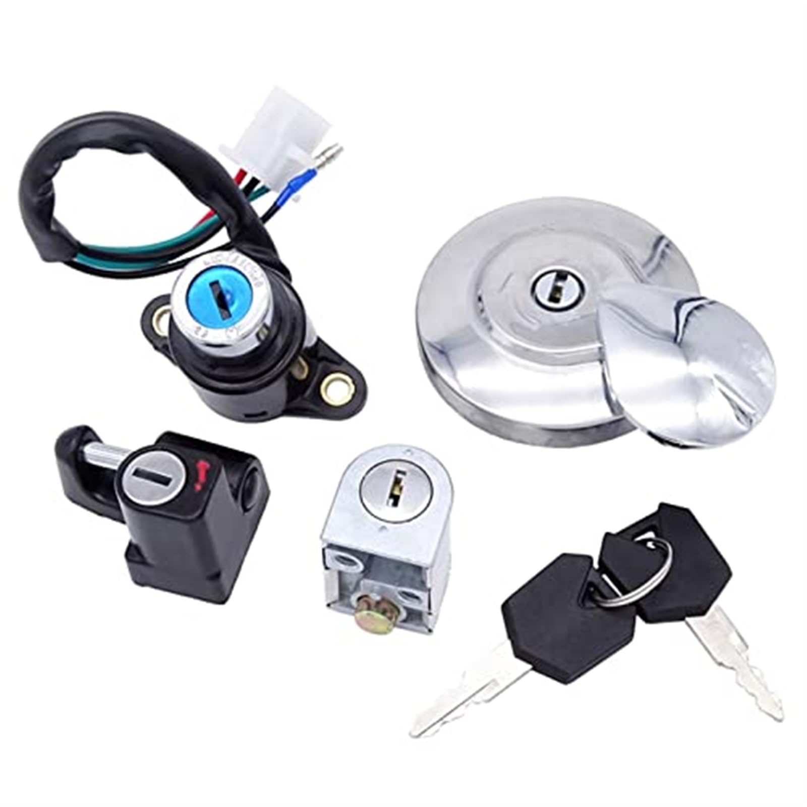 Wivplex 1 Set Kraftstoff Gas Kappe Abdeckung Zündung Sitz Helm Lock Key Set Zubehör for CA125 CMX250 CMX 250 Rebel Motorrad zündschlüssel Schalter Motorrad-Zündschalter von Wivplex