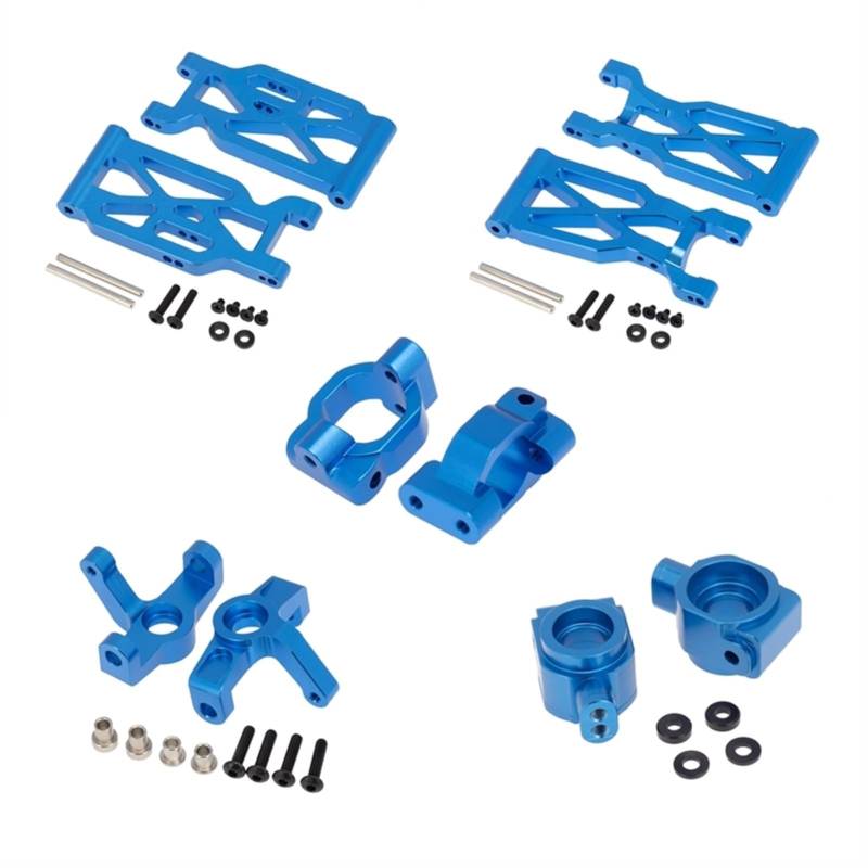 Wivplex 10-teiliges Lenkbecher-Set aus Aluminiumlegierung for den vorderen und hinteren Querlenker, for Wltoys, for 104001 1/10 RC-Auto Aufhängungsarm-Set(Navy Blue) von Wivplex