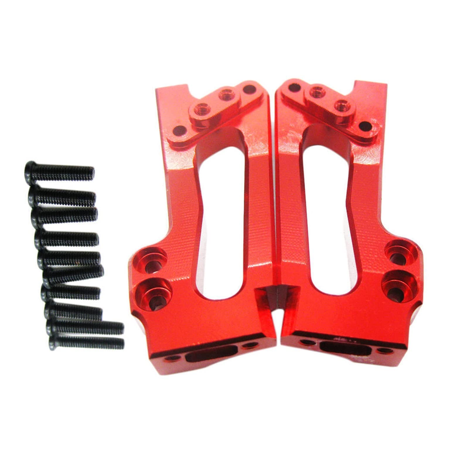 Wivplex 2 Stück Aluminium-Stoßdämpfer hinten, for 1:12 RC-Autozubehör Rc-Auto-Stoßdämpferhalterung(Red) von Wivplex