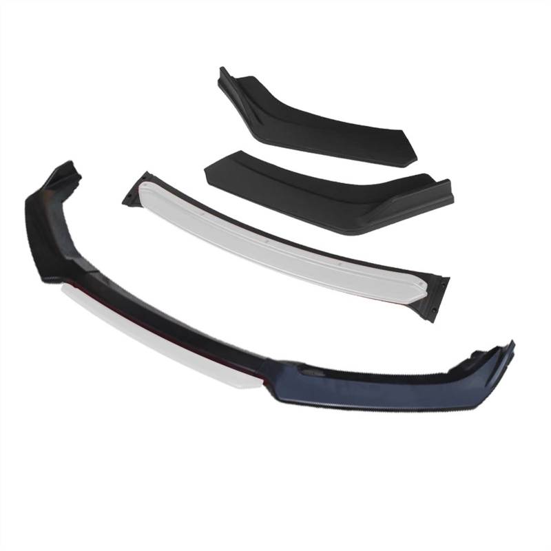 Wivplex 3 Stück Auto Frontstoßstange Lippensplitter Diffusor Lip Body Kit Spoiler Stoßstangen, for Hyundai, for Elantra, 2000–2020, Schwarz Kinnspoiler für die vordere Stoßstange(4pcs+White) von Wivplex