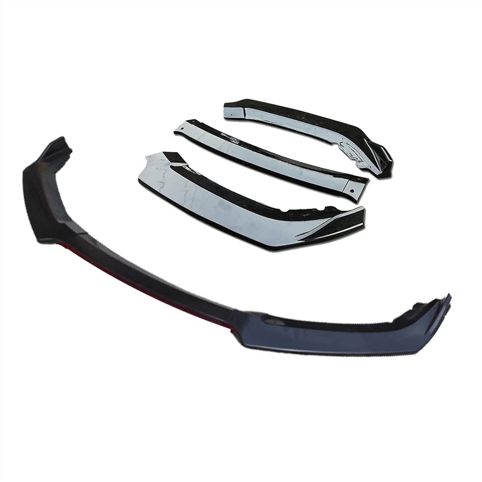 Wivplex 3 Stück Autozubehör Frontstoßstange Lippendiffusor Body Kit Spoiler, for Mitsubishi, Lancer Evo Schwarz Frontspoiler(3pcs) von Wivplex