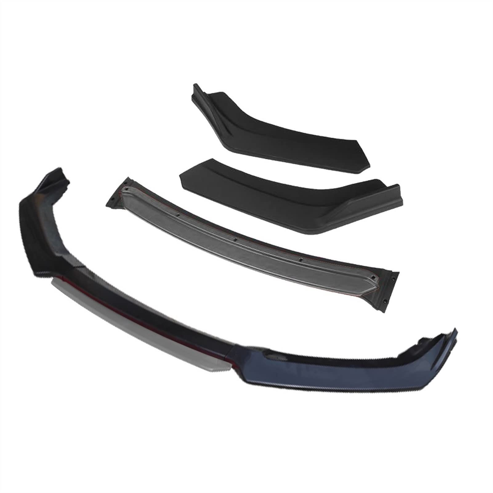 Wivplex 3 Stück Autozubehör Frontstoßstange Lippendiffusor Body Kit Spoiler, for Mitsubishi, Lancer Evo Schwarz Frontspoiler(4pcs+Grey) von Wivplex