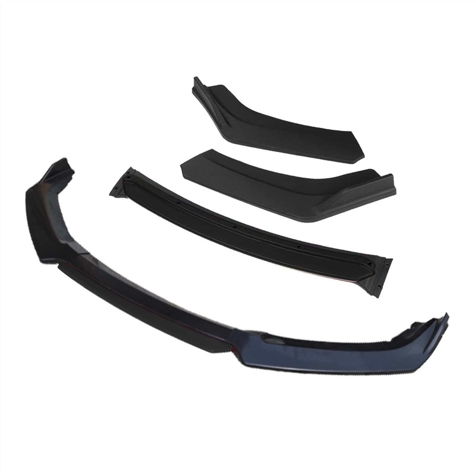 Wivplex 3 Stück Autozubehör Frontstoßstange Lippendiffusor Body Kit Spoiler, for Mitsubishi, Lancer Evo Schwarz Kinnspoiler für die vordere Stoßstange(4pcs+Black) von Wivplex