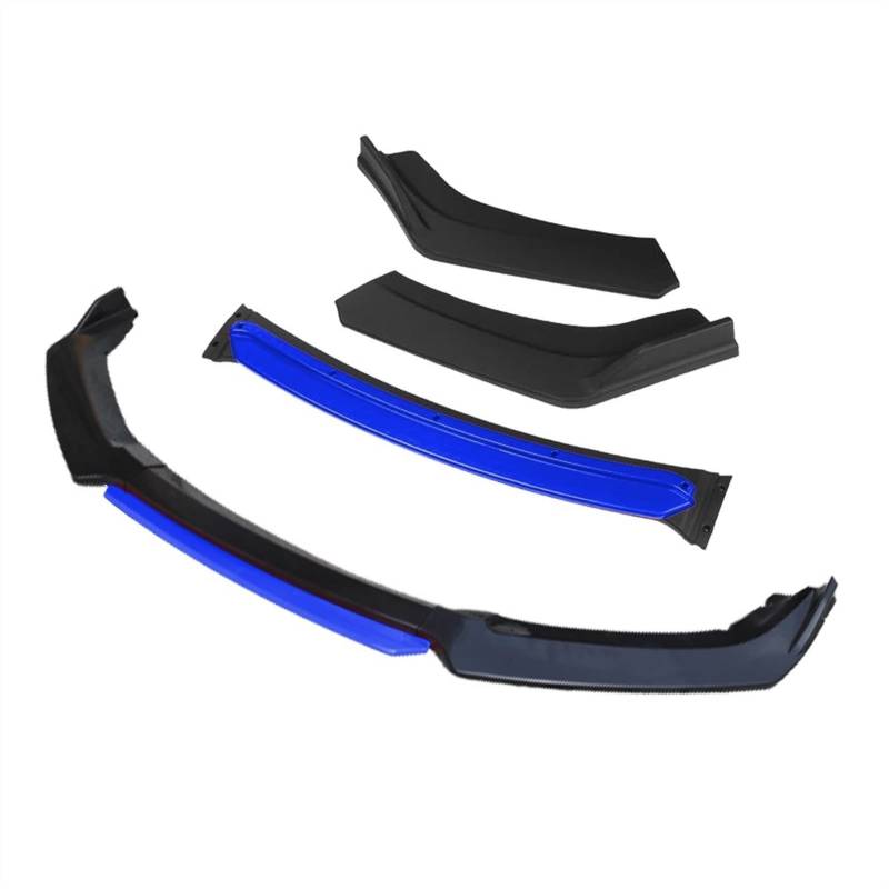 Wivplex 3 Stück Autozubehör Frontstoßstange Lippensplitter Diffusor Lip Body Kit Spoiler Stoßstangen, for Renault, Megane 3 Schwarz Kinnspoiler für die vordere Stoßstange(4pcs+Blue) von Wivplex