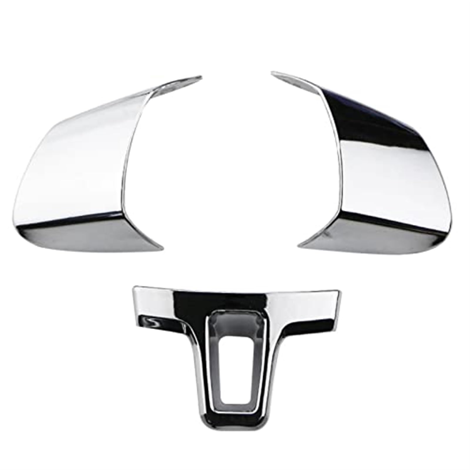 Wivplex 3 Teile/Satz Auto Innen Aufkleber, for VW, for Tiguan, 2010-2015, for Touran, for Passat, 2011-2015 ABS Chrom Lenkrad Trim Lenkradverkleidung(Black Silver) von Wivplex