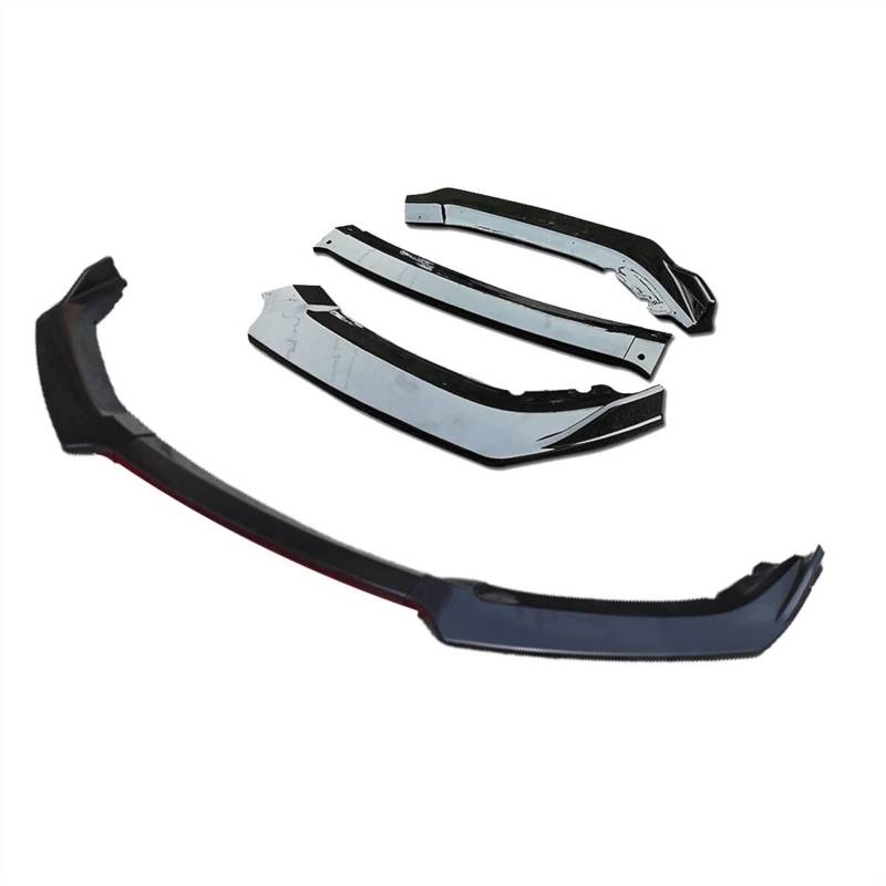 Wivplex 3-teiliges Auto-Front-Unterstoßstangen-Lippendiffusor-Spoiler-Body-Kit, for Civic, Sedan 4Dr 2016 2017 2018, glänzendes Klavierschwarz Kinnspoiler für die vordere Stoßstange(3pcs) von Wivplex