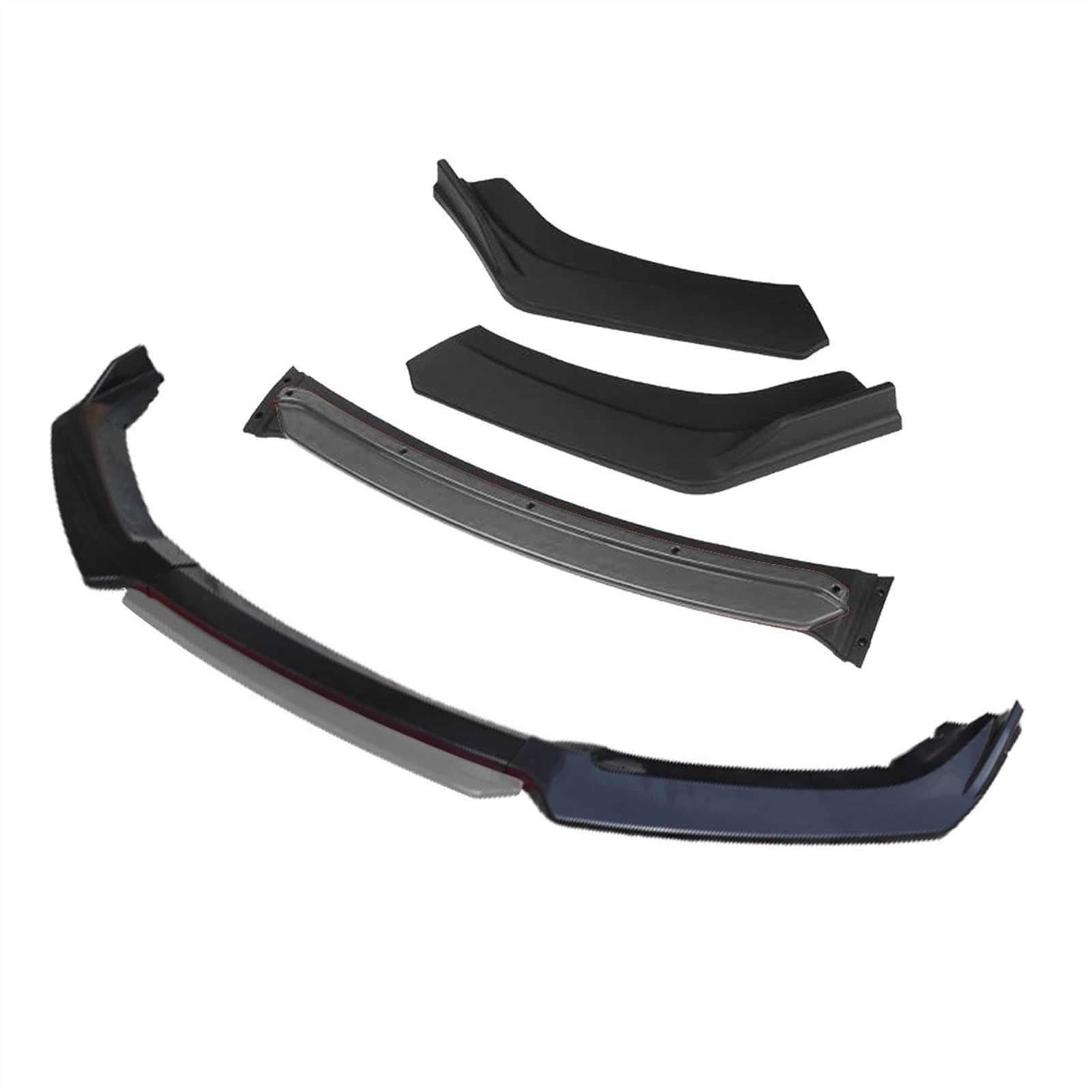 Wivplex 3-teiliges Auto-Front-Unterstoßstangen-Lippendiffusor-Spoiler-Body-Kit, for Civic, Sedan 4Dr 2016 2017 2018, glänzendes Klavierschwarz Kinnspoiler für die vordere Stoßstange(4pcs+Grey) von Wivplex