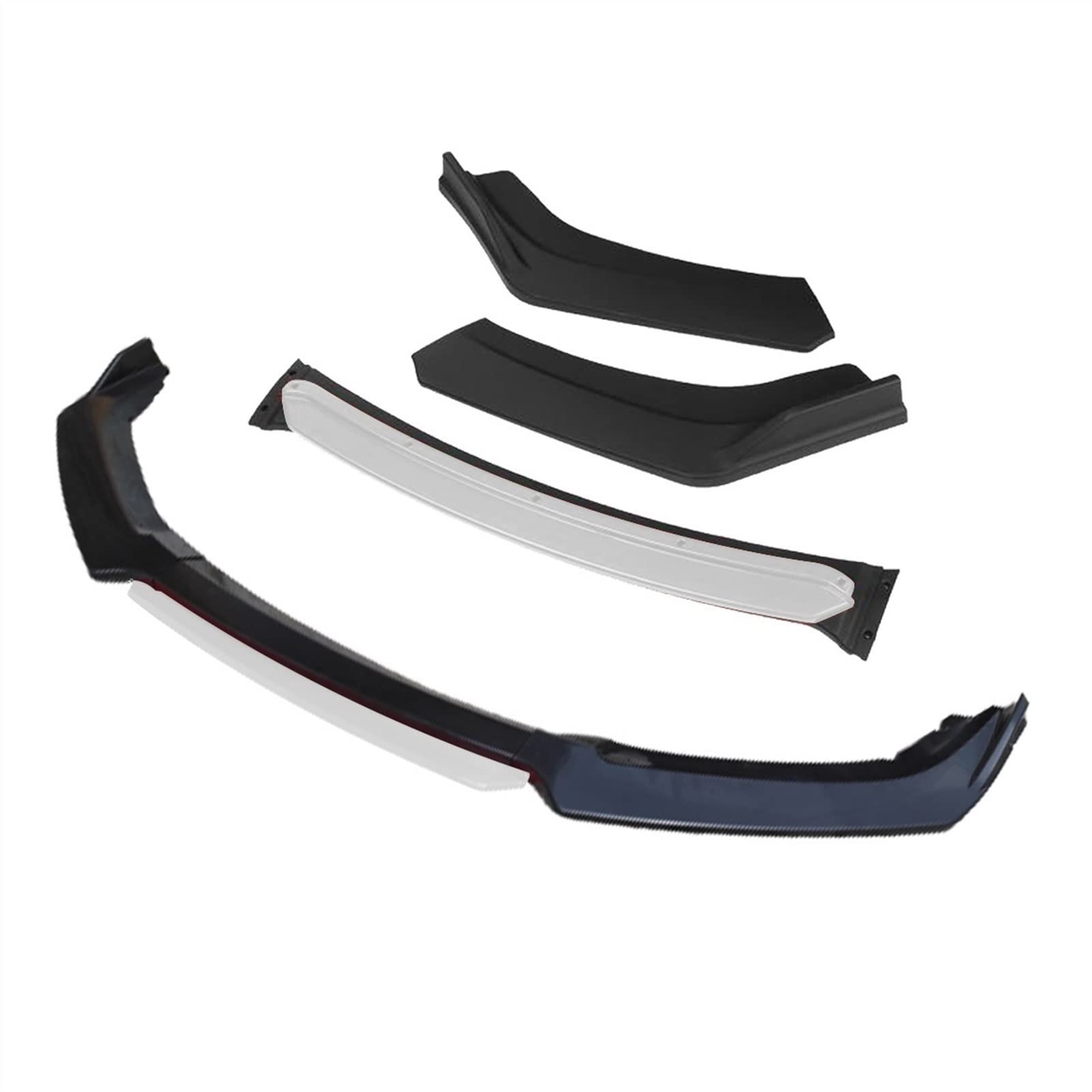 Wivplex 3-teiliges Auto-Frontstoßstangen-Lippensplitter-Diffusor-Lippenkörper-Kit, Spoiler-Stoßstangen, for Opel, for Vauxhall, Astra K 2016–2019, Schwarz Kinnspoiler für die vordere Stoßstange(4pcs+W von Wivplex